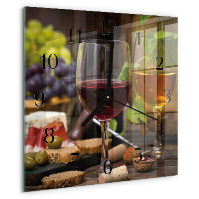 Wanduhr aus glas Gläser Wein