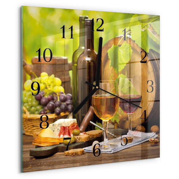 Wanduhr aus glas Trauben für Wein