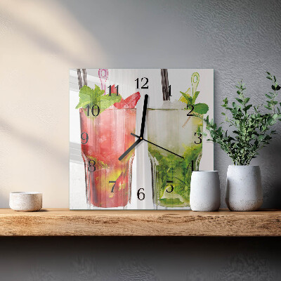 Wanduhr aus glas Cocktails