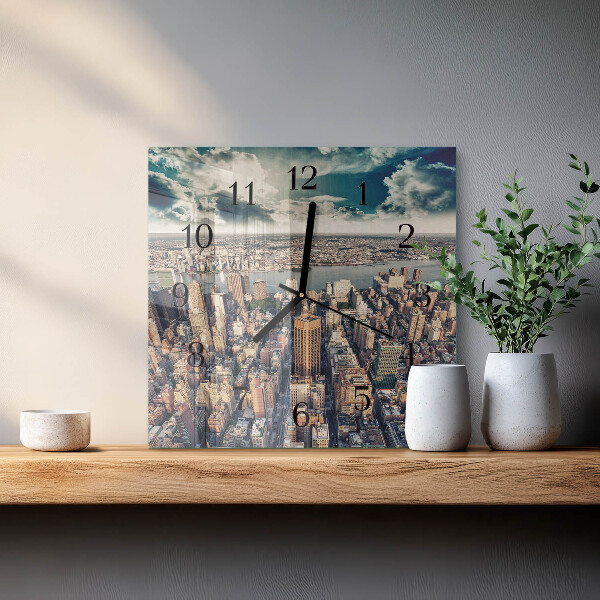 Wanduhr aus glas New York