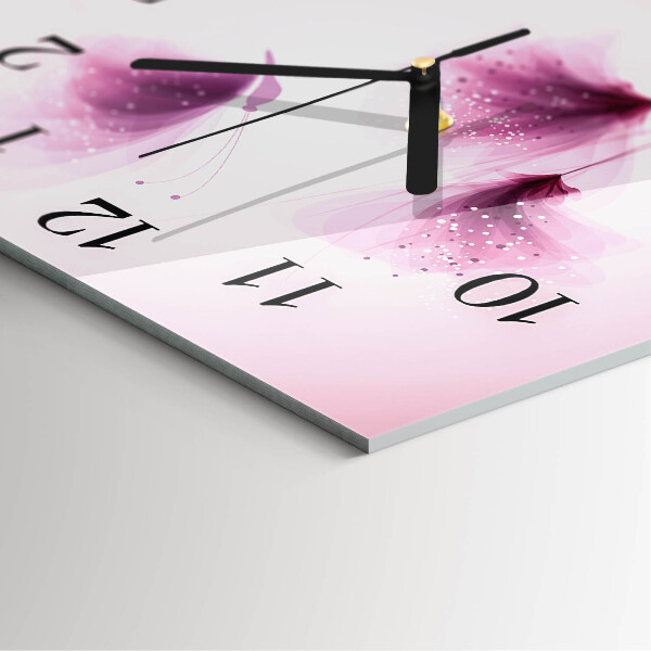 Wanduhr aus glas Blumen