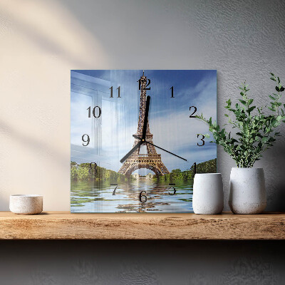 Wanduhr aus glas Eiffelturm