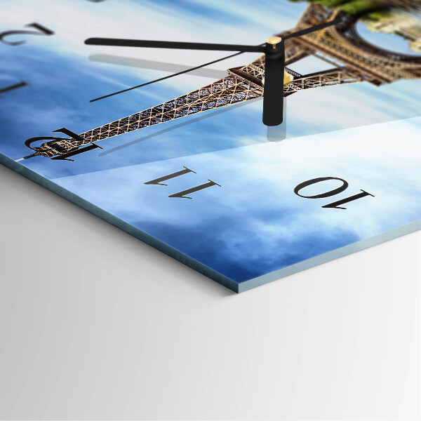 Wanduhr aus glas Eiffelturm