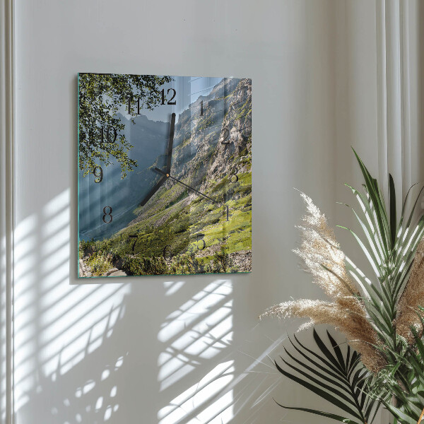 Wanduhr aus glas Gebirge