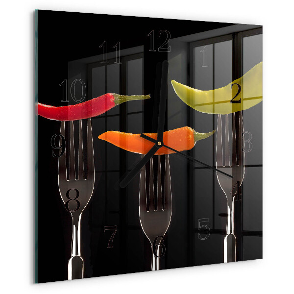 Wanduhr aus glas Gabel