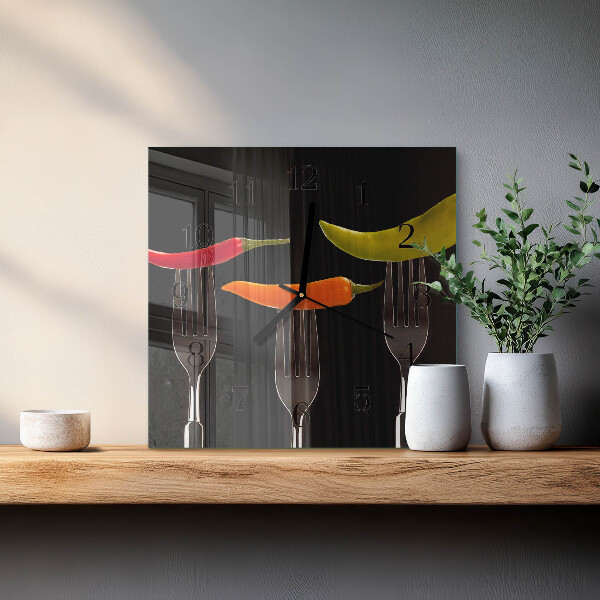 Wanduhr aus glas Gabel