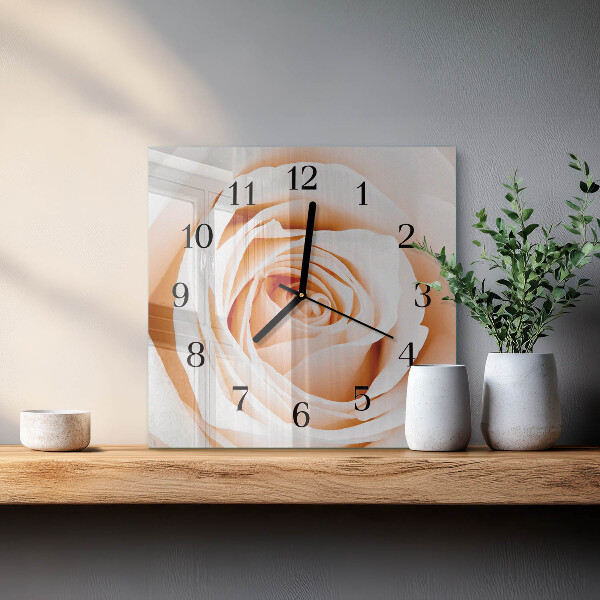 Wanduhr aus glas Rose