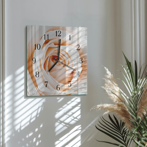 Wanduhr aus glas Rose