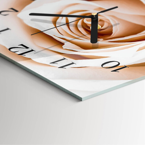 Wanduhr aus glas Rose