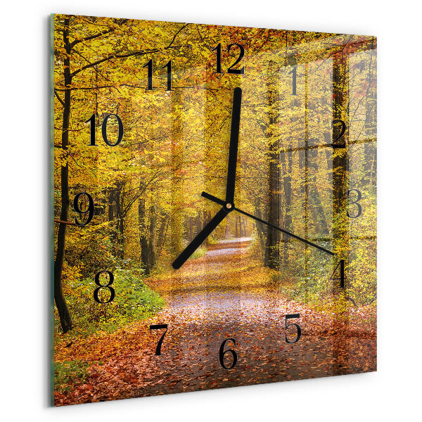 Wanduhr aus glas Waldweg