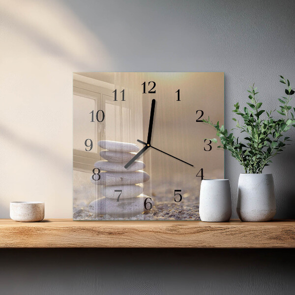 Wanduhr aus glas Steine