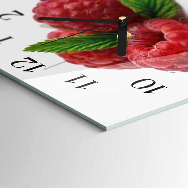 Wanduhr aus glas Himbeeren
