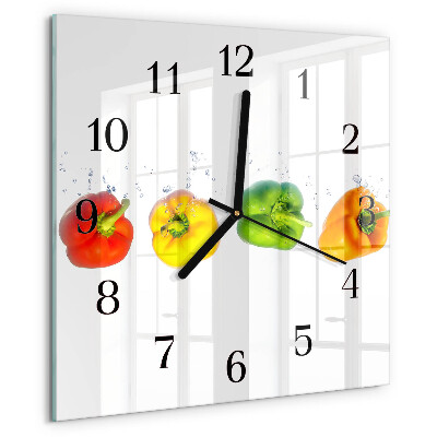 Wanduhr aus glas Pfeffer
