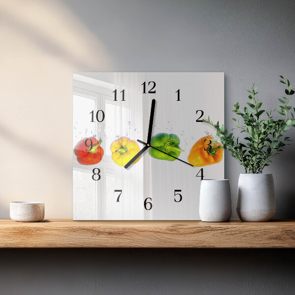 Wanduhr aus glas Pfeffer