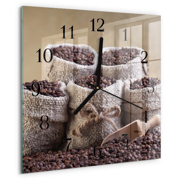 Wanduhr aus glas Kaffeebohnen
