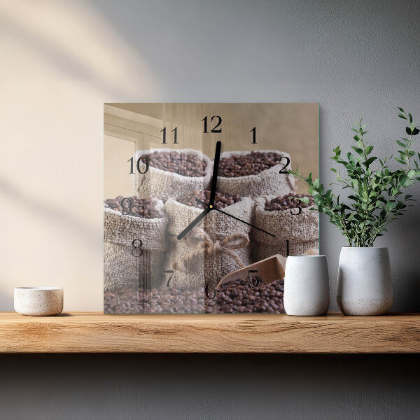 Wanduhr aus glas Kaffeebohnen