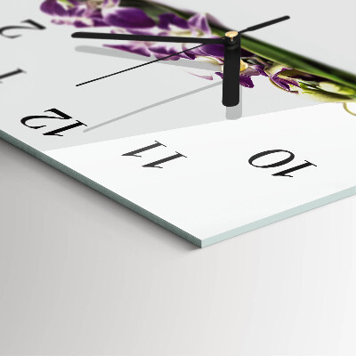 Wanduhr aus glas Blumen