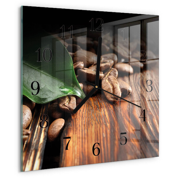 Wanduhr aus glas Kaffeebohnen
