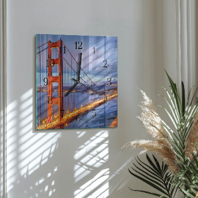 Wanduhr aus glas Golden Gate