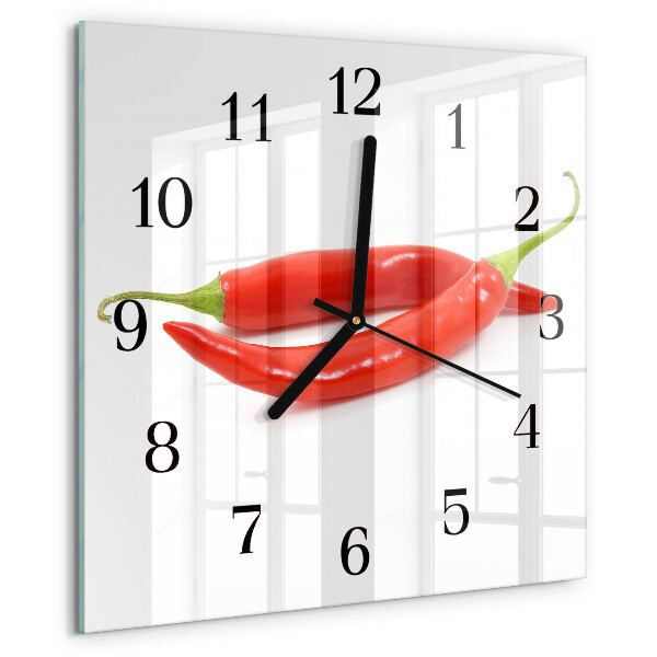 Wanduhr aus glas Chili-Pfeffer