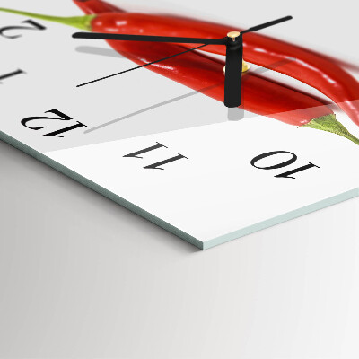 Wanduhr aus glas Chili-Pfeffer