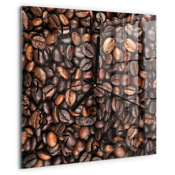 Wanduhr aus glas Kaffeebohnen