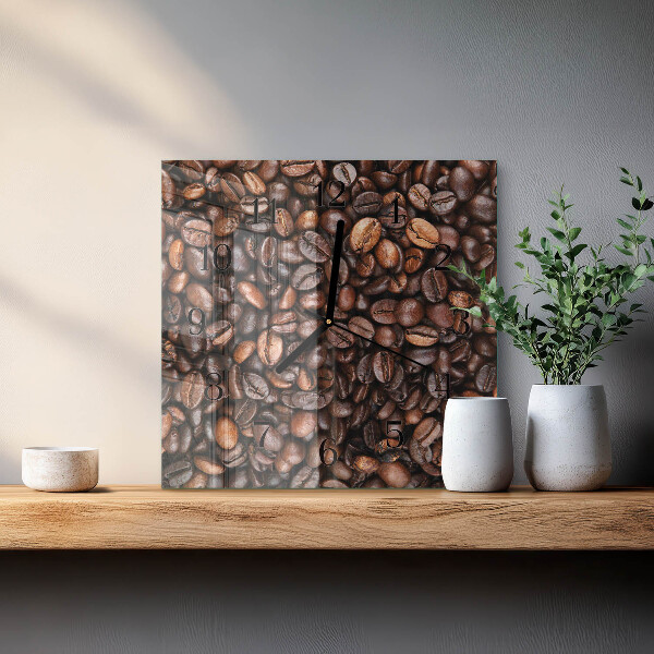 Wanduhr aus glas Kaffeebohnen