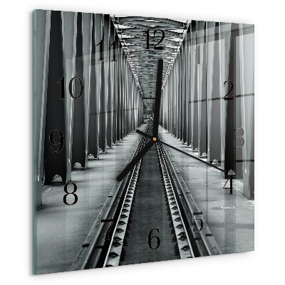 Wanduhr aus glas Eisenbahnschienen