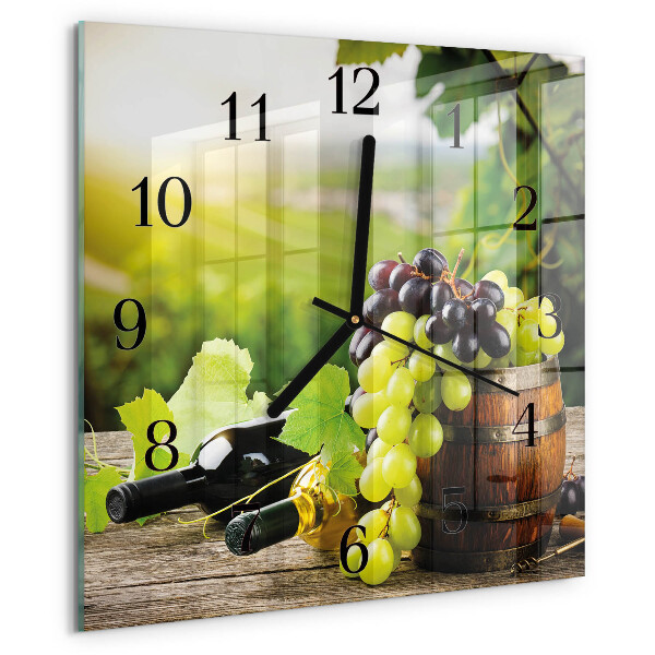 Wanduhr aus glas Traubenwein