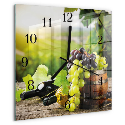 Wanduhr aus glas Traubenwein