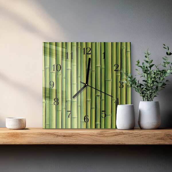 Wanduhr aus glas Bambus
