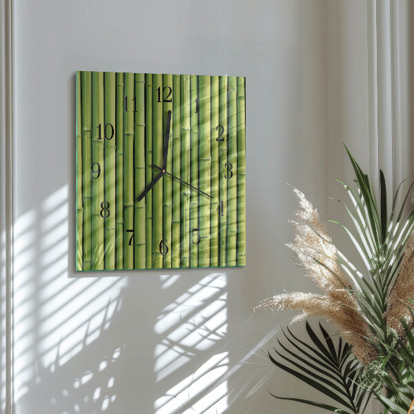 Wanduhr aus glas Bambus