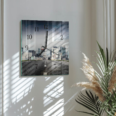 Wanduhr aus glas Road City