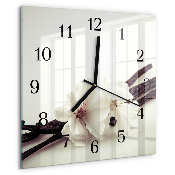 Wanduhr aus glas Vanille