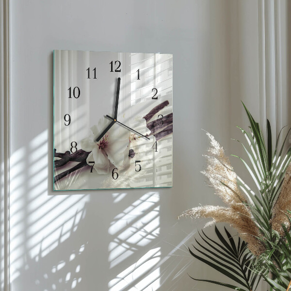 Wanduhr aus glas Vanille