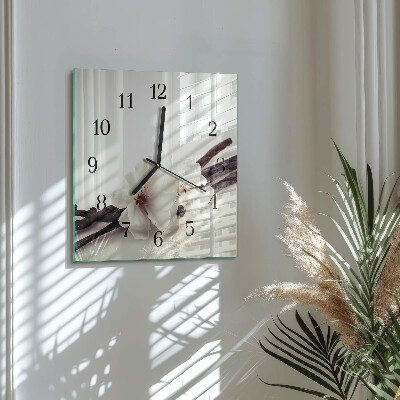 Wanduhr aus glas Vanille