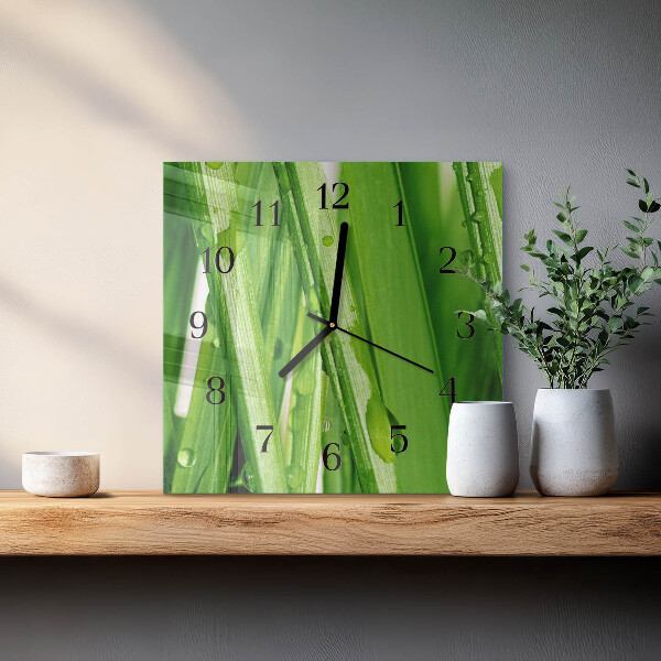 Wanduhr aus glas Gras