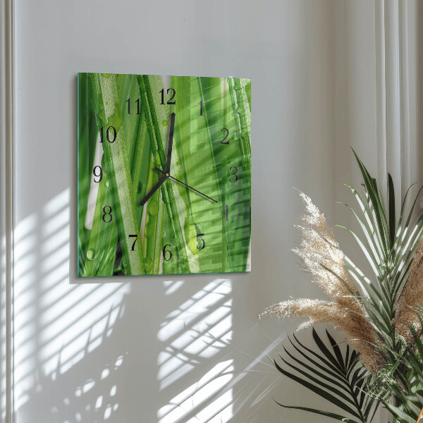 Wanduhr aus glas Gras