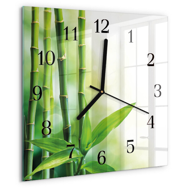Wanduhr aus glas Bambus