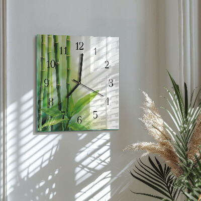 Wanduhr aus glas Bambus