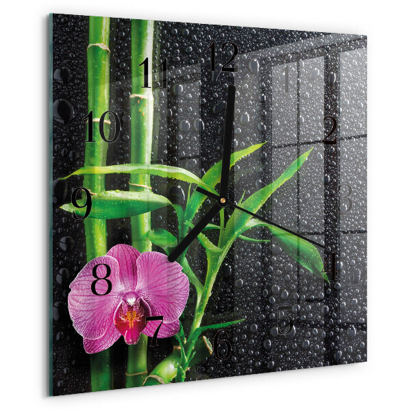 Wanduhr aus glas Bamboo Spa