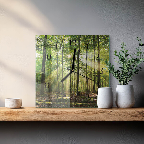Wanduhr aus glas Waldnatur