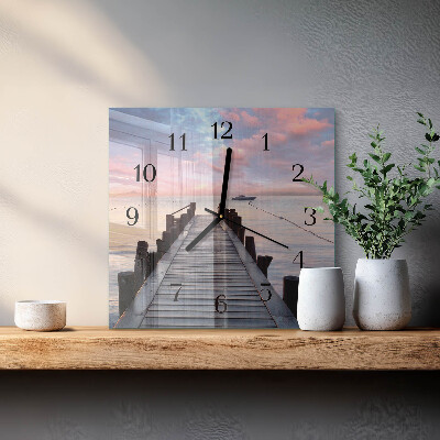 Wanduhr aus glas Brücke