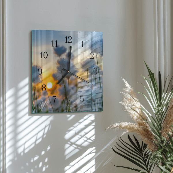 Wanduhr aus glas Baumwolle