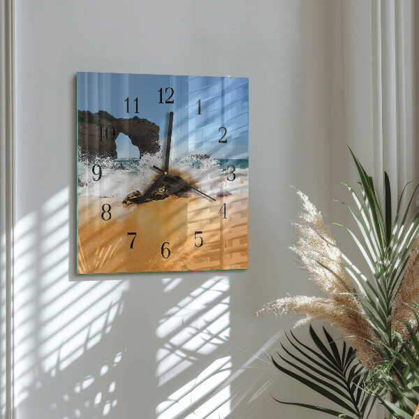 Wanduhr aus glas Strand