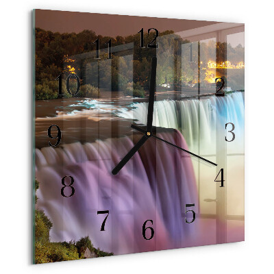 Wanduhr aus glas Wasserfall