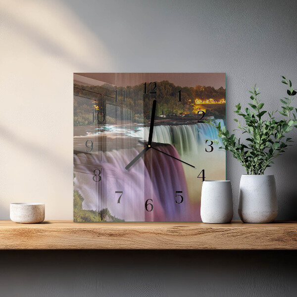 Wanduhr aus glas Wasserfall