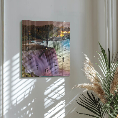 Wanduhr aus glas Wasserfall