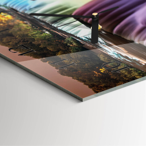 Wanduhr aus glas Wasserfall