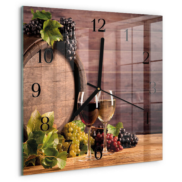 Wanduhr aus glas Trauben